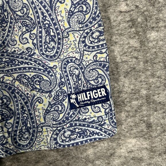 Tommy Hilfiger Men's Swim Shorts Size Small Blue Paisley‎ Drawstring - Picture 3 of 7
